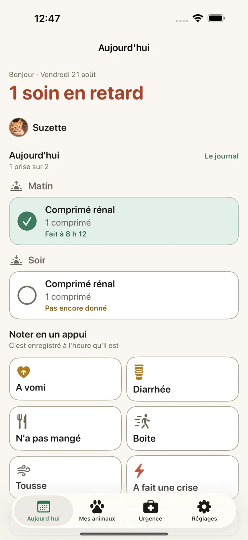 Pilou, écran 1 sur 4