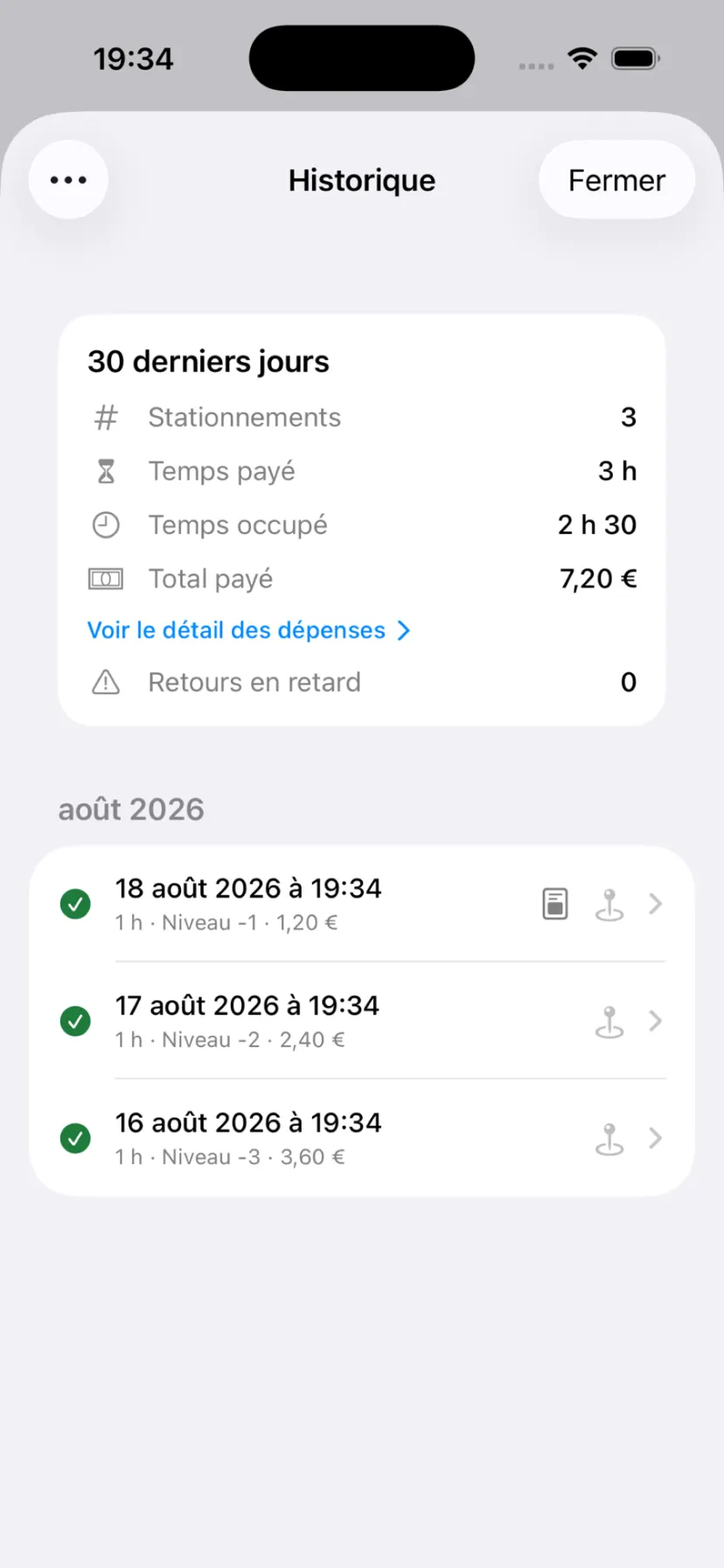 Ticket, écran 3 sur 4